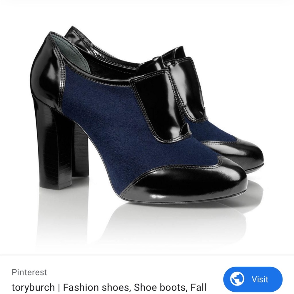 Navy and black Tory Burch heels